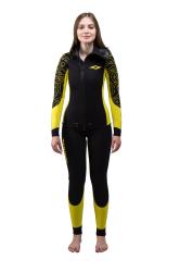 Гидрокостюм Дайвинг женский 3мм нейлон/нейлон черно-желтый Гидрокостюм Дайвинг женский 3мм нейлон/нейлон черно-желтый